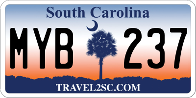 SC license plate MYB237