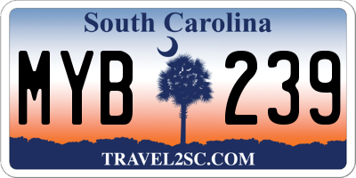 SC license plate MYB239
