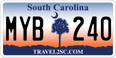 SC license plate MYB240