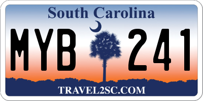 SC license plate MYB241