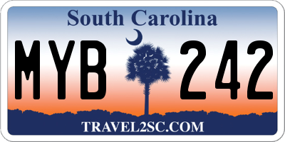SC license plate MYB242