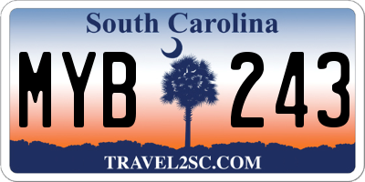 SC license plate MYB243