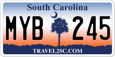 SC license plate MYB245