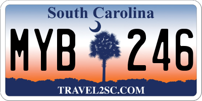 SC license plate MYB246