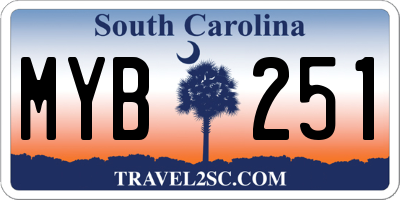 SC license plate MYB251