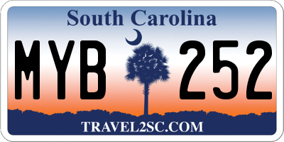 SC license plate MYB252