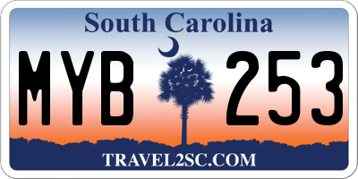 SC license plate MYB253