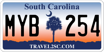 SC license plate MYB254