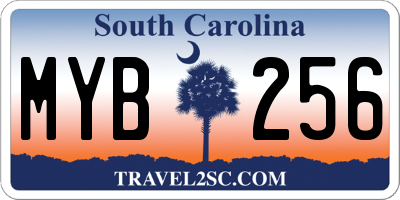 SC license plate MYB256
