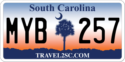 SC license plate MYB257
