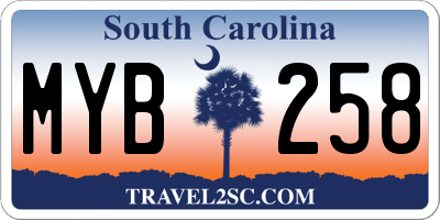 SC license plate MYB258