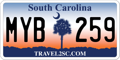SC license plate MYB259