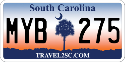 SC license plate MYB275