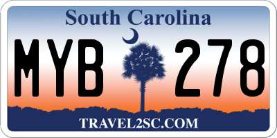 SC license plate MYB278
