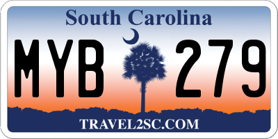 SC license plate MYB279