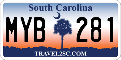 SC license plate MYB281