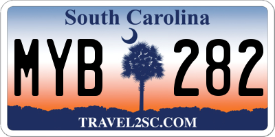 SC license plate MYB282
