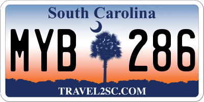 SC license plate MYB286