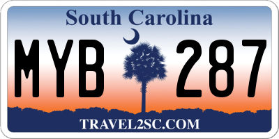 SC license plate MYB287