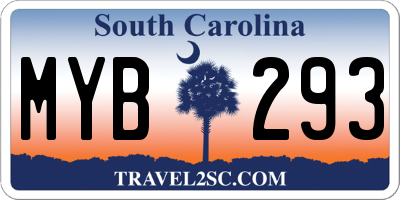 SC license plate MYB293