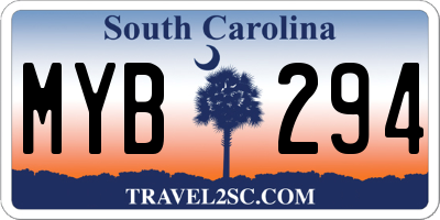SC license plate MYB294