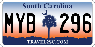 SC license plate MYB296