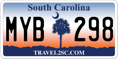 SC license plate MYB298