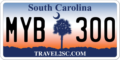 SC license plate MYB300