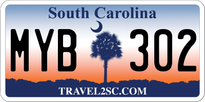 SC license plate MYB302