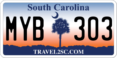 SC license plate MYB303