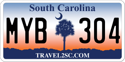 SC license plate MYB304