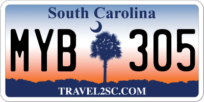 SC license plate MYB305