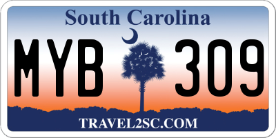SC license plate MYB309