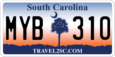 SC license plate MYB310