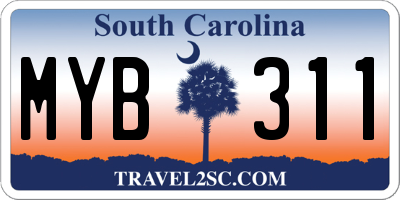 SC license plate MYB311