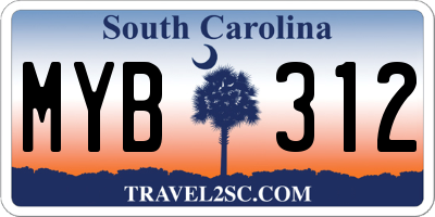 SC license plate MYB312