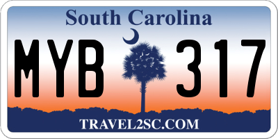 SC license plate MYB317