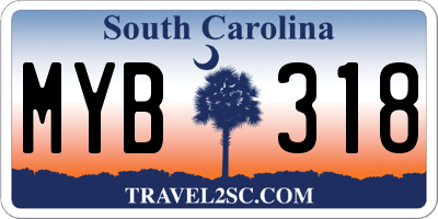 SC license plate MYB318