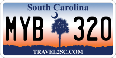 SC license plate MYB320