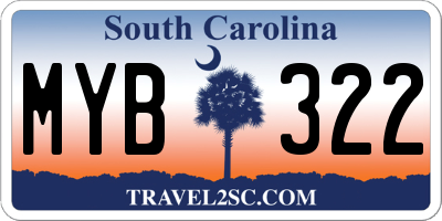 SC license plate MYB322