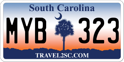 SC license plate MYB323