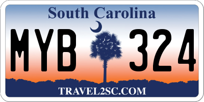 SC license plate MYB324