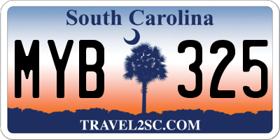 SC license plate MYB325