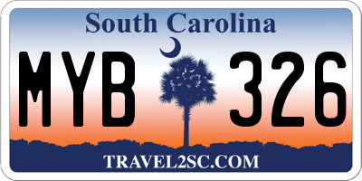 SC license plate MYB326