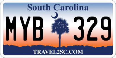 SC license plate MYB329