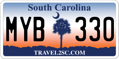 SC license plate MYB330