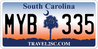 SC license plate MYB335