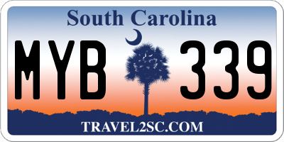 SC license plate MYB339