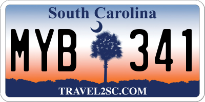 SC license plate MYB341
