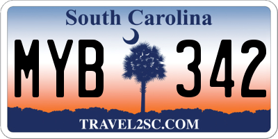 SC license plate MYB342